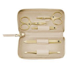 Zwilling Maniküre Pediküre Set 5tlg. mit Nagelschere, Leder, beige